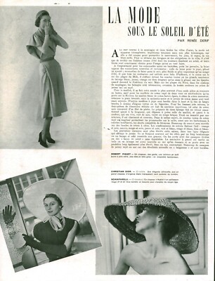 Antique Fashion Hats Under The Sun Summer 1950 Magazine Issue Advertising