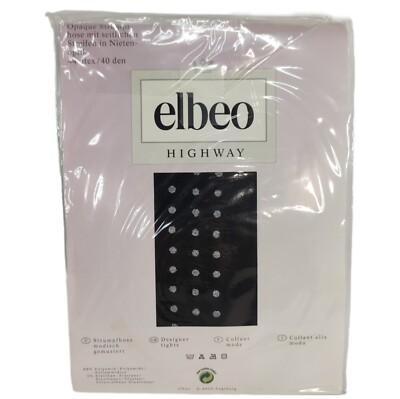 Elbeo Strumpfhose Highway Nietenoptik 40den Gr. 3 / III 42-44 schwarz silber NEU