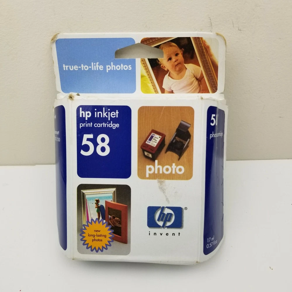 HP 58 Multi Color Photo Printer Ink Cartridge Expired 2004 Sealed Genuine
