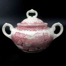 Villeroy & Boch Porzellan Zuckerdose Serie Burgenland Rot V&B Vintage