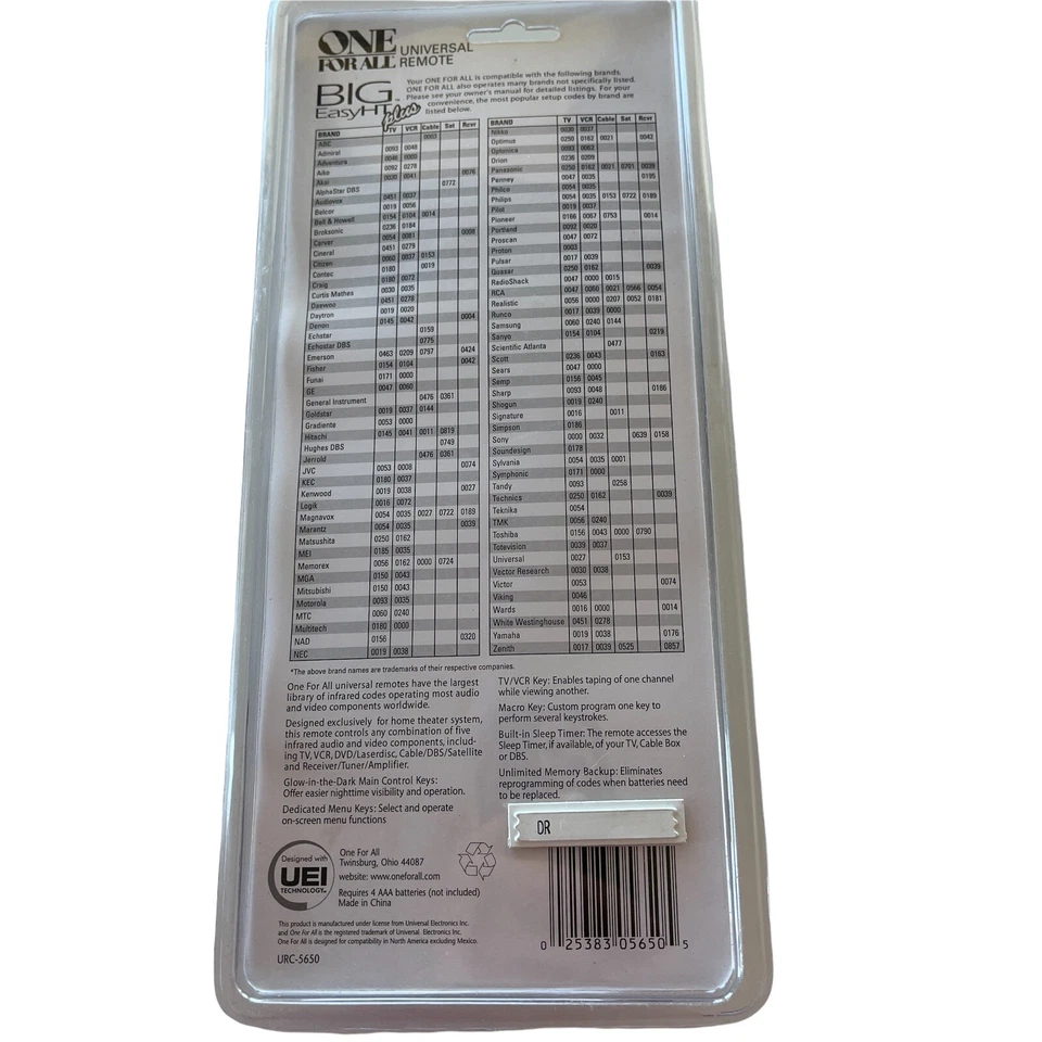 Big Easy HT Plus Five Device Universal Remote New In Sealed Original Package - Image 3 of 4