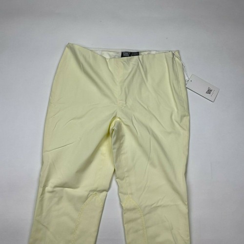 Worth Equestrian Pants Zip Closure Lined Flat Front Yellow Trousers Women 4 NWT - Picture 3 of 12