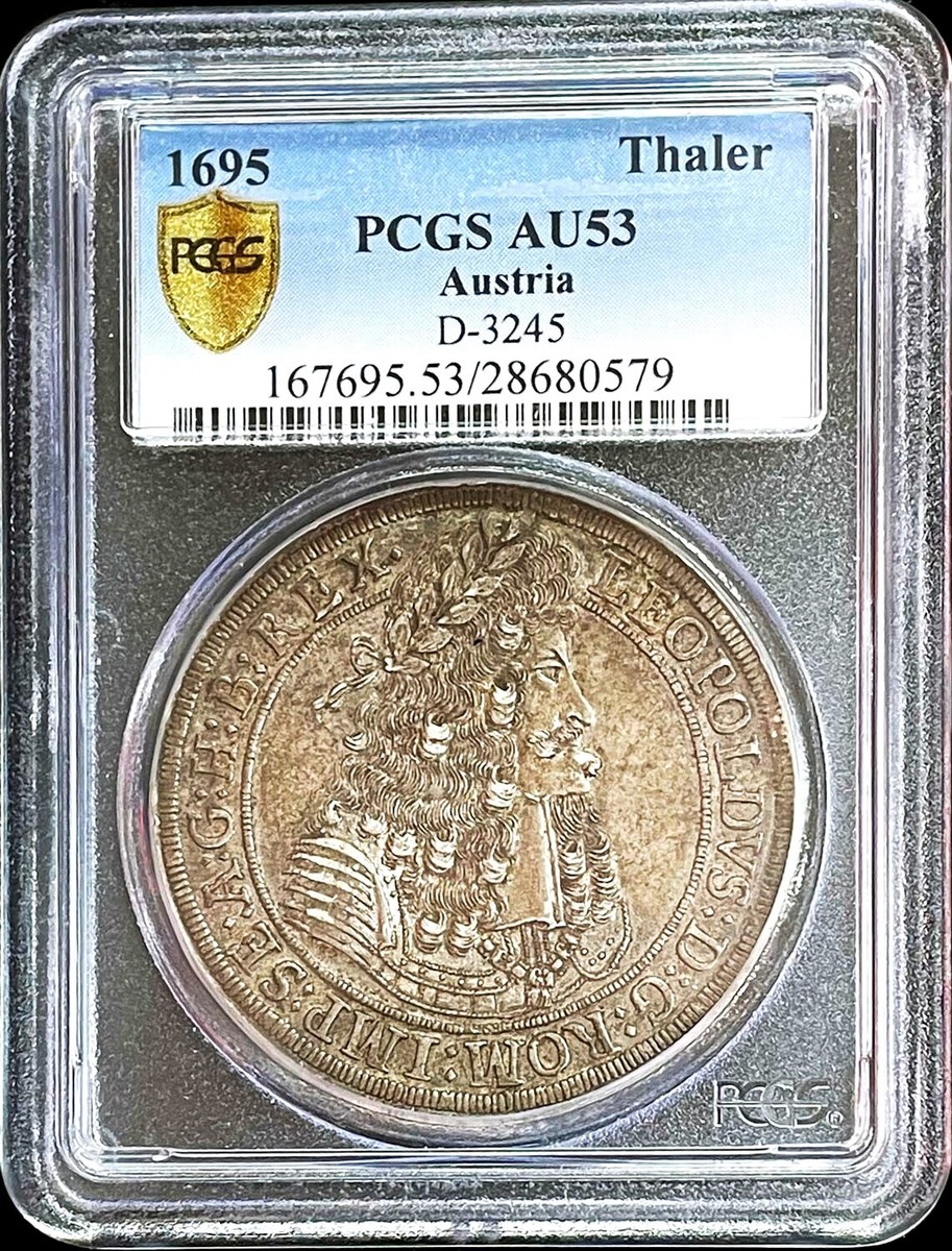 【レア本！希少】ThomasCook Continental Tible 1695 IAK AUSTRIA SILVER THALER LEOPOLD I HOGMOUTH COIN PCGS ABOUT