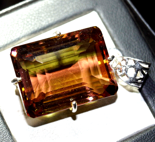 Certified 63.05Ct Emerald Cut Natural Zultanite 7 Color Pendant 925 Silver Jewel - Picture 3 of 7
