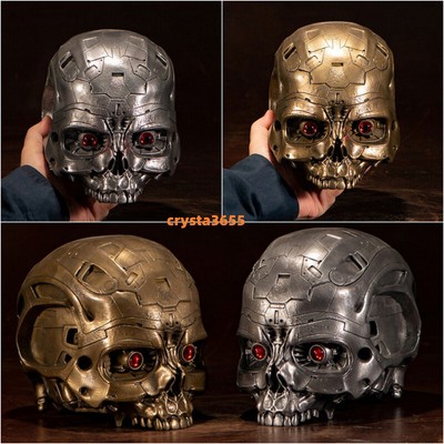 T800 Terminator Arnold T2 Endoskeleton Skull Statue Figure Cold Cast Copper Mode