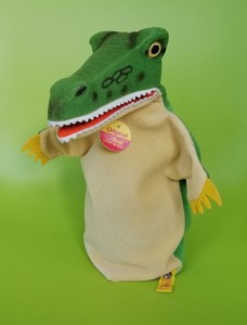 Steiff-Vintage-Knopf-im-Ohr-Crocodile-Hand-Puppet-6476-27-Krokodil