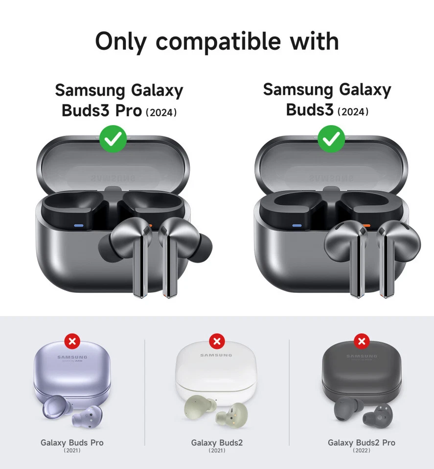 Funda protectora SURITCH para Samsung Galaxy Buds 3 Pro/Galaxy Buds 3 auriculares 2024 Foto 2 de 4