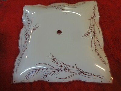 Light craft vintage square scalloped wheat design light cover shade glass retro