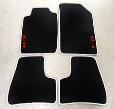 Autoteppiche Fußmatten für Peugeot 205 u. CTI Cabrio weiss rot Absatzschutz 4tlg