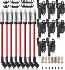 UF414 Ignition Coils Pack & Double Iridium Spark Plugs & 10.2MM Spark Plug Wires