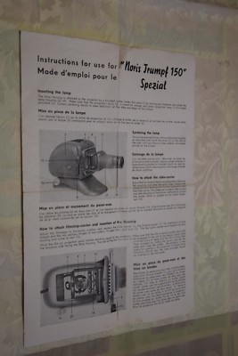 Instructions for use Noris Triumpf 150 Spezial English Francais (BI111) ^