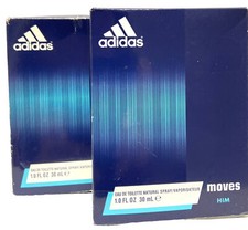 2 adidas moves for him eau de toilette 1oz spray scuffed box