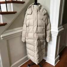 Nwt Lululemon Wunder Puff Long Trench Puffer Jacket Coat Womens 14 Beige Down