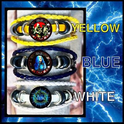 ARCH ENEMY LOGO & ALISSA WHITE THREE COLOR LEATHER BRACELETS