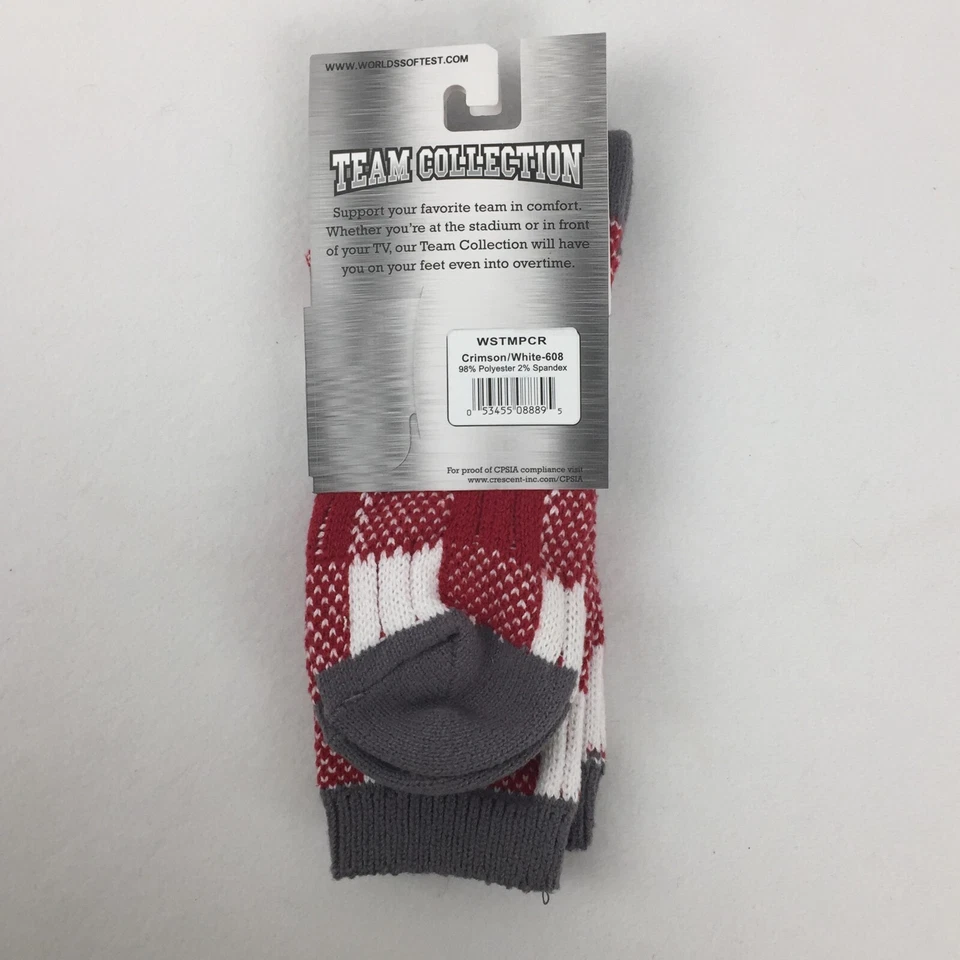 Calcetines Worlds Softest Team Collection rojo carmesí/blanco 1 par NUEVOS CON ETIQUETAS Foto 2 de 4