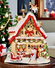 Blue Sky Clayworks NIGHT BEFORE CHRISTMAS Ceramic Candle House NEW Auth Retailer