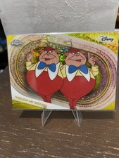 2025 Disney Topps Chrome Tweedledum & Tweedledee Yellow Mini Diamonds Refractor 
