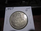 1937 - Canada half dollar - Silver - Canadian 50 cent