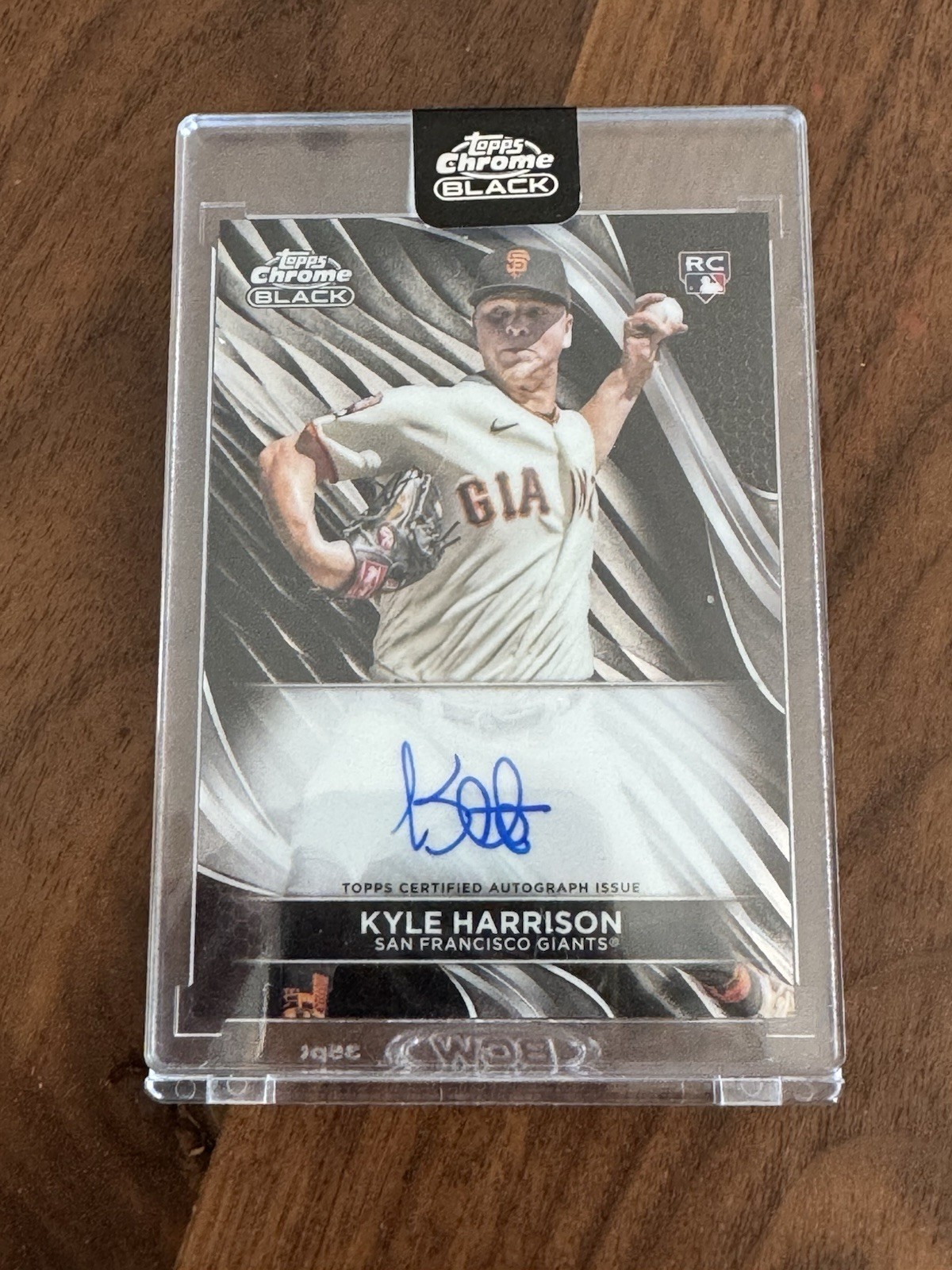 2024 Topps Chrome Black - Autographs Kyle Harrison #CBA-KHAR (AU, RC)