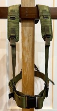 Original U.S Army OD Webbing System LBE Suspenders Pistol Belt Size Large Belt