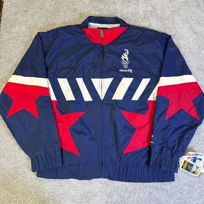 Vintage 1996 Atlanta Olympics Logo 7 Windbreaker Large Dead Stock