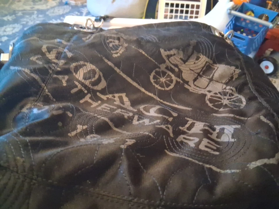 Y2K COACH ALEX OP Art Blackquilted Tote Slouchy Hobo Slight Wear On One Handle - Image 4 of 4