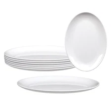 Melamine Plates, 8 Pcs Melamine Dinner Plate Serving Tray Restaurant Plates, ...