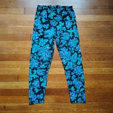 80s Vintage High Waist Tapered Leg Floral Pants Medium 1980s Leggings 28" Waist