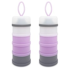LADISO Baby Formula Dispenser, Portable Milk Powder Dispenser Purple 2 packs