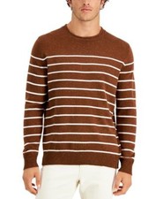 Club Room Mens Gregor Striped Sweater Brown L BROWN Size LARGE S/S
