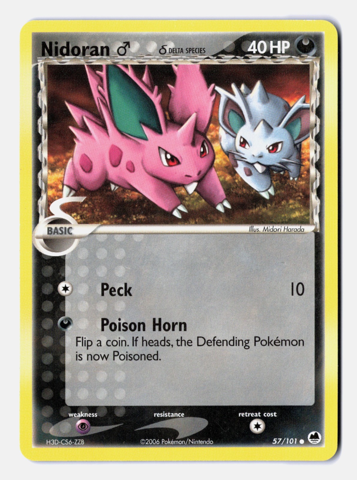 Nidoran M (Delta Species) - Dragon Frontiers 57/101 NM Pokémon TCG Vintage