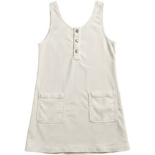American Eagle Corduroy Pinafore Jumper Dress Womens Small Cream Mini Pocket 90s