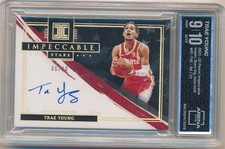 TRAE YOUNG 2021/22 PANINI IMPECCABLE HOLO GOLD STARS AUTOGRAPH SP AUTO #06/10