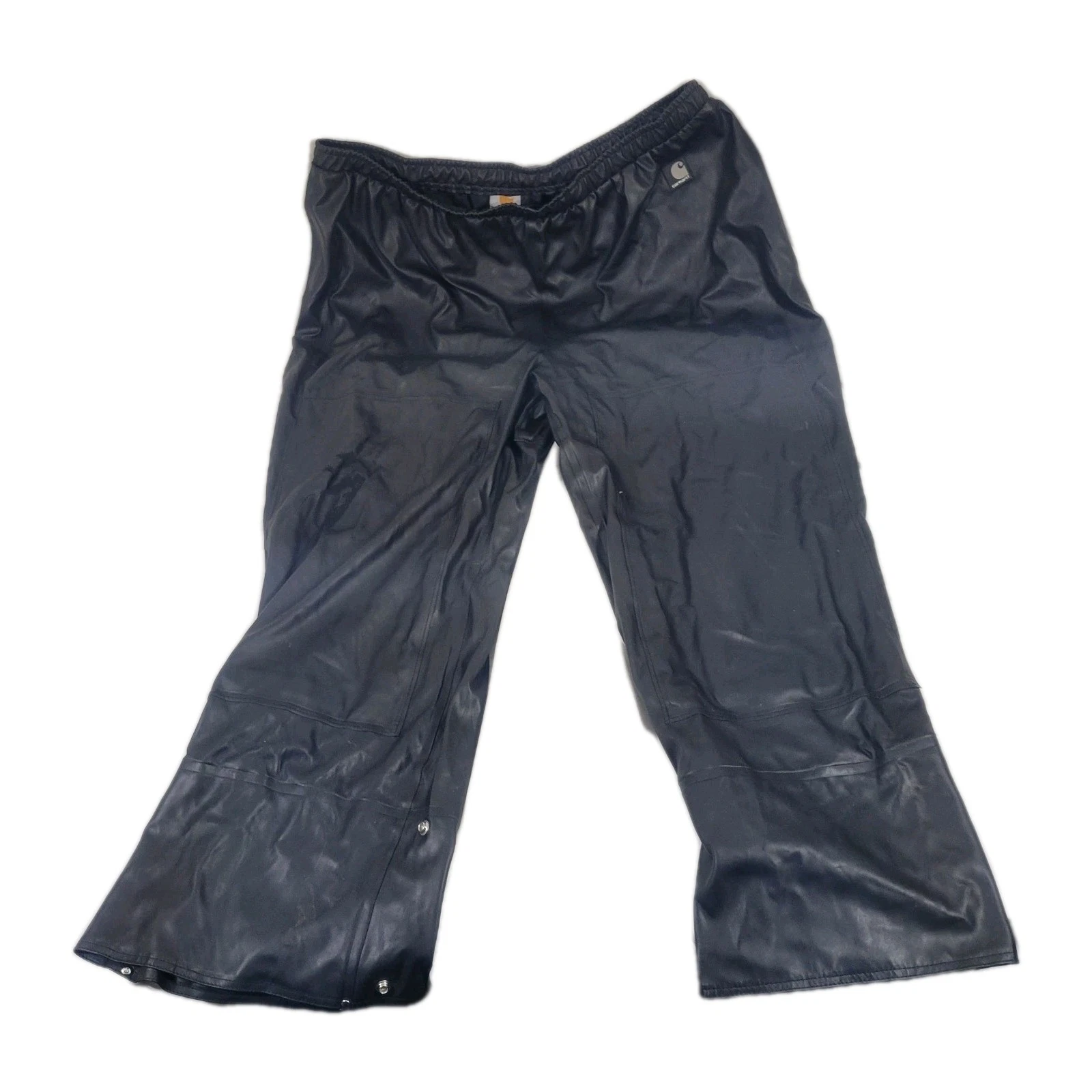 CARHARTT Mens XXL Work Flex Rain Pants Waterproof B204 BLK Double Knee 44x30