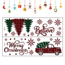 Christmas Window Cling Sticker Brightly Colored Cartoon Patterns Winter Stickers