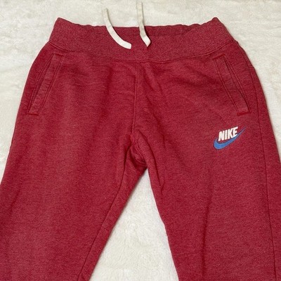 Nike Jogger Sweatpants Sz M Unisex Pants Red Heather Terry Heritage 928441-687