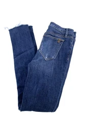 Joe's Jeans Skinny Jeans Womens 25 Blue Wash Raw Hem Distressed Stretch Denim