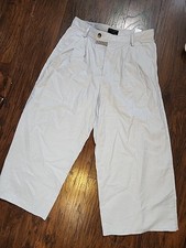 Banana Republic Women's Linen-Blend Wide-Leg Pleated Pants Light Blue Sz US 12