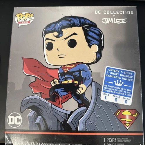 Funko Pop Tees! Superman (Large) T-Shirt & Vinyl DC Collectible by Jim Lee