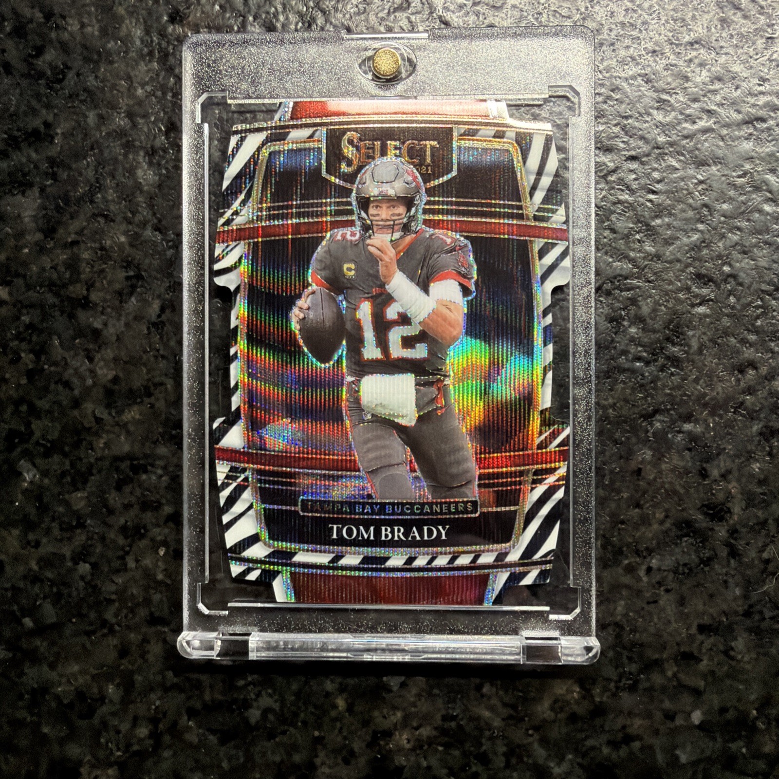 2021 Select Tom Brady Concourse Die-Cut Zebra Prizm SSP 