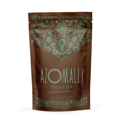 Peppermint Brew Cacao Shell Tea, Organic Cacao & Peppermint Herbal Blend, 15 ...