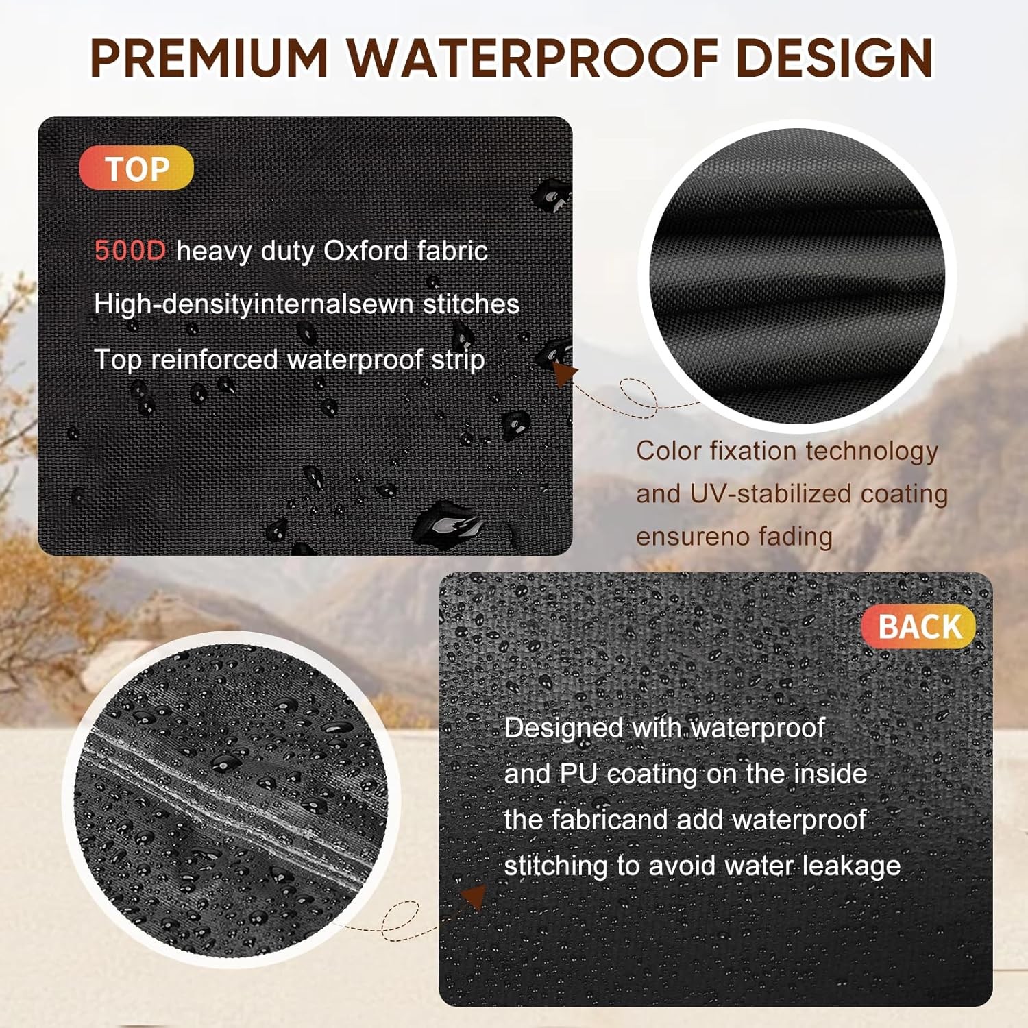 Outdoor Patio Cushion Storage Bag - Waterproof Large Patio furniture Cushion Org