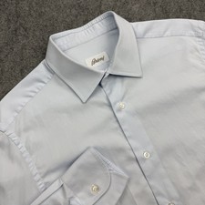 Brioni Mens Medium 15.5 39 Light Blue Button Up Long Sleeve Made In Italy Preppy