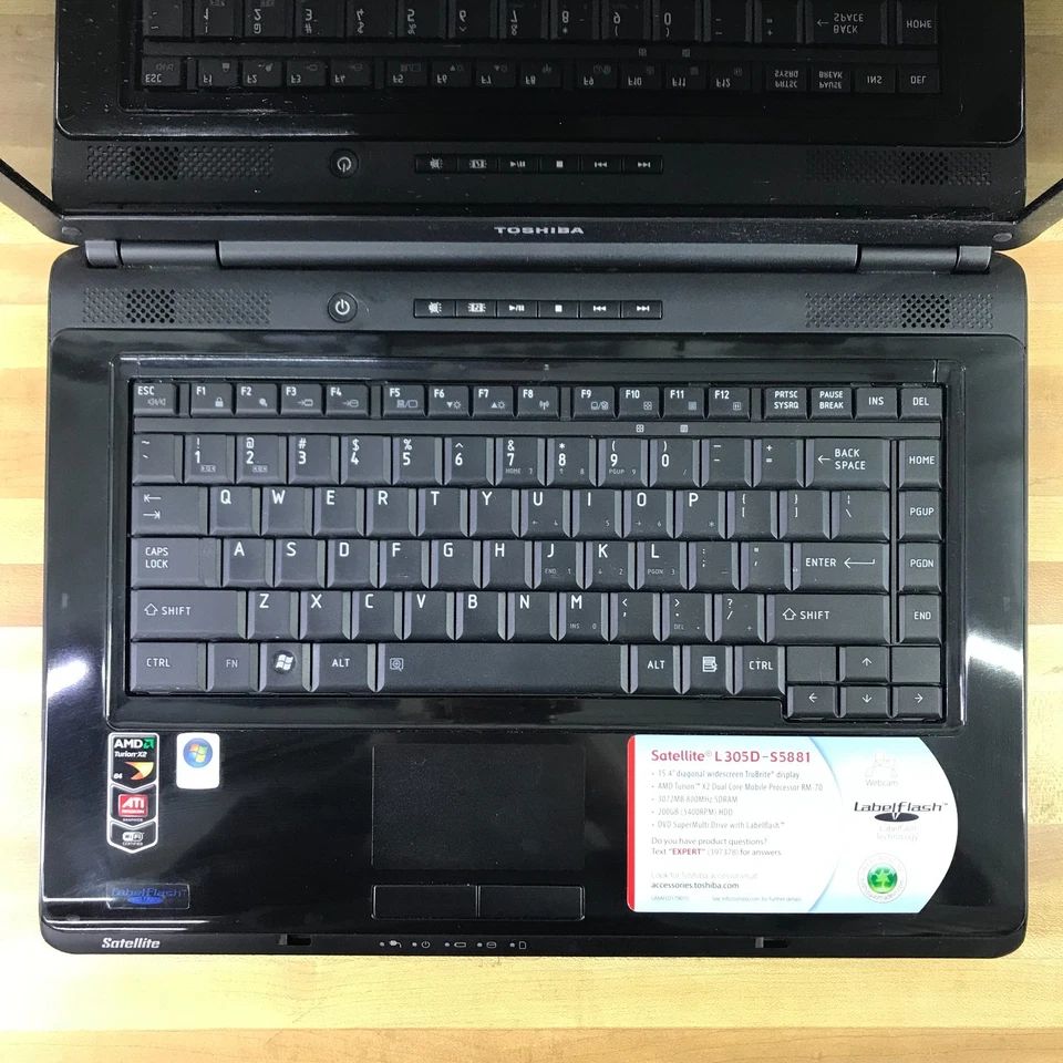 Toshiba Satellite Retro Gaming Laptop AMD Turion 2.00GHz 3GB RAM (Windows Vista) - Image 4 of 4