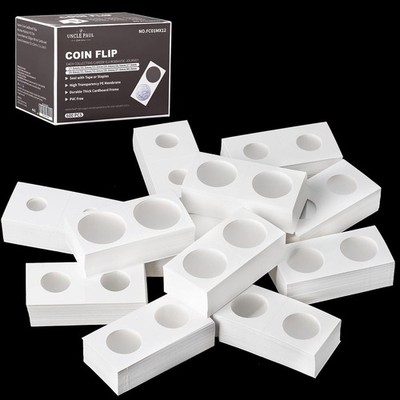 600PCS Coin Flips in 12 Sizes Cardboard Coins Holders 2x2 inch