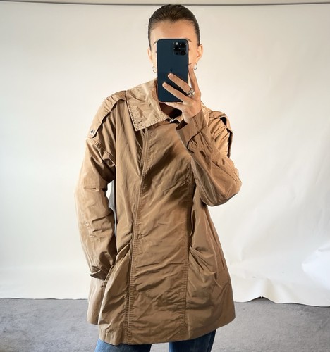 Pringle of Scotland, Pringle Of Scotland UK12 Mantel Beige Mac Übergangsjacke Mittellang Vintage