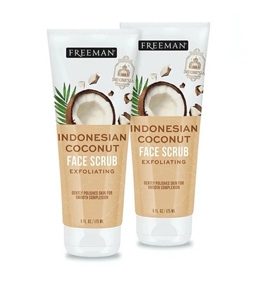 Freeman Indonesian Coconut Face Mask and Scrub for Unisex - 6 oz Mask Pack of 2
