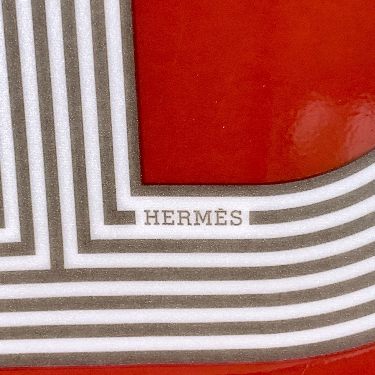 Hermes Rallye 24 Oval Small Plate Red & Blue Porcelain Tableware