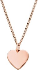 Fossil - Collana da donna Drew Heart in acciaio inossidabile, oro rosa