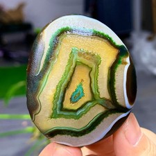 101G Rare! Natural Gobi Agate Eye Agate/Crystal PalmStone Madagascar